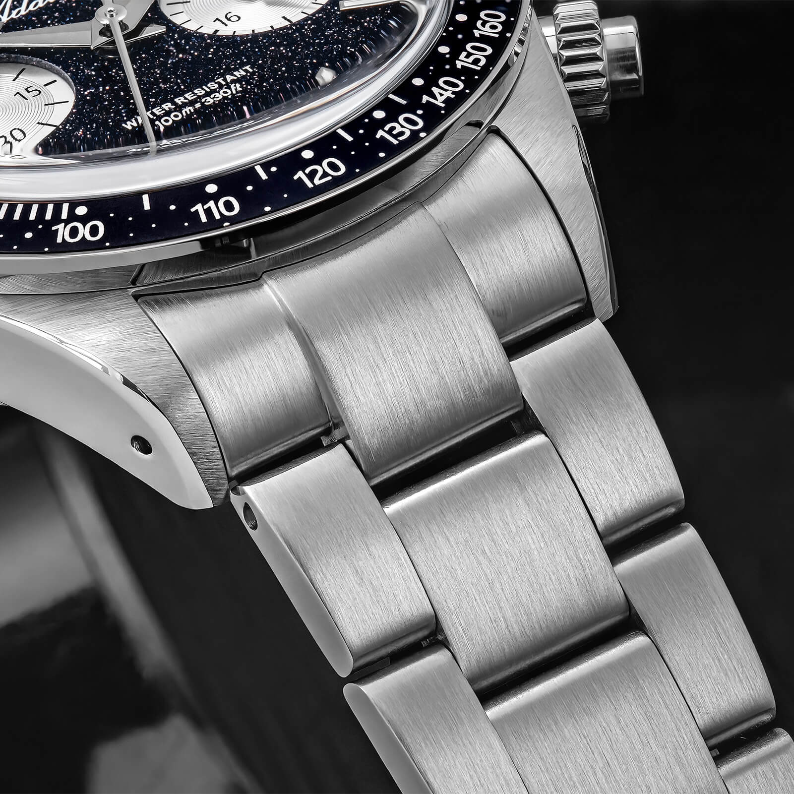 ADDIESDIVE 40mm Blue Goldstone Dial VK64 Chronograph Watch AD2558