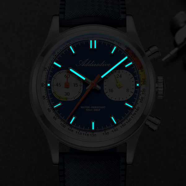 ★New Arrival★ADDIESDIVE 38mm VK64 Racing-Inspired Chronograph Watch AD2529