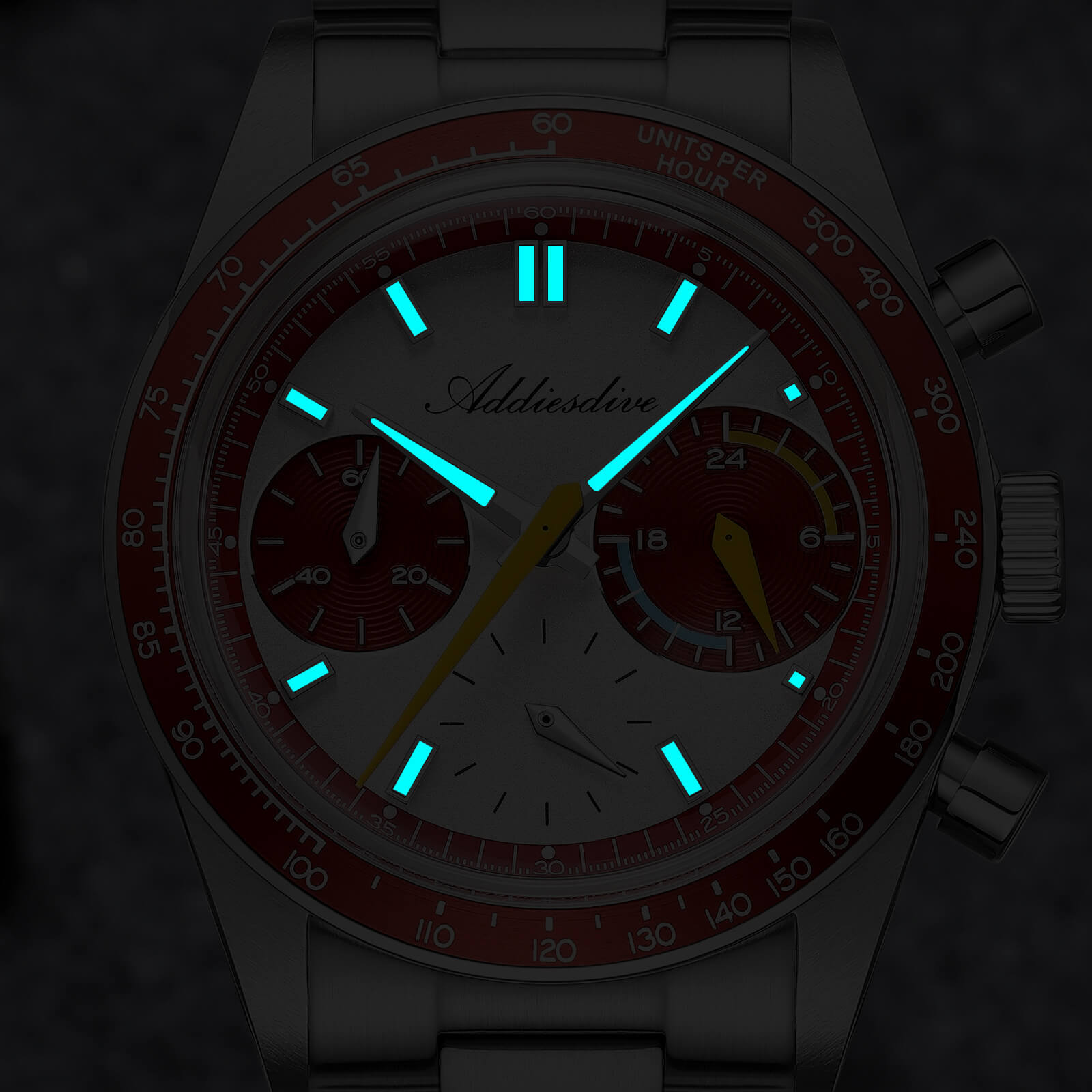 ★Xmas Sale★ADDIESDIVE 37mm VK63 Racing Chronograph Quartz Watch AD2539