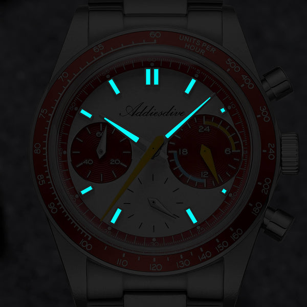 ★Xmas Sale★ADDIESDIVE 37mm VK63 Racing Chronograph Quartz Watch AD2539