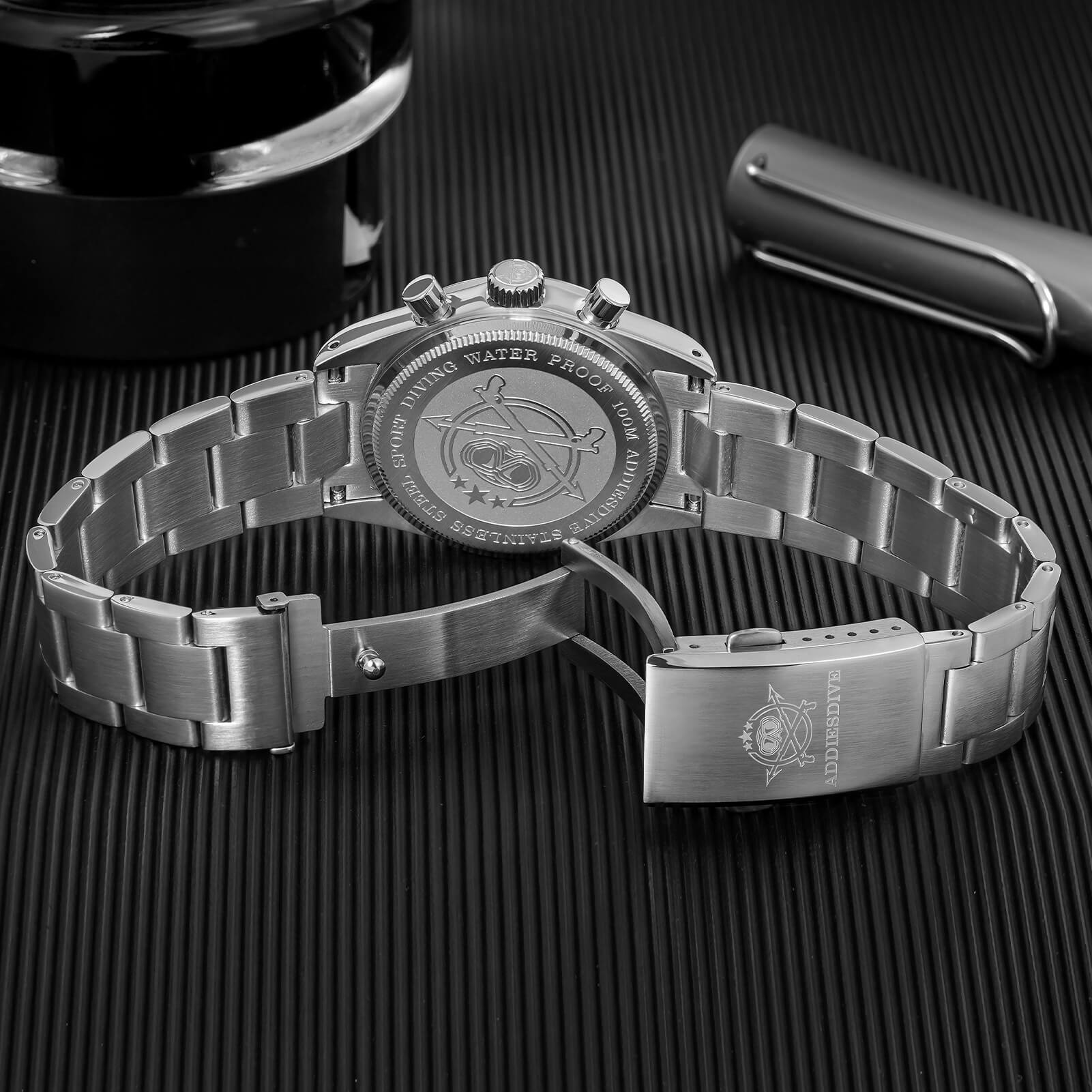 ★India Warehouse★ADDIESDIVE 37mm Luxury Quartz Chronograph Watch AD2551