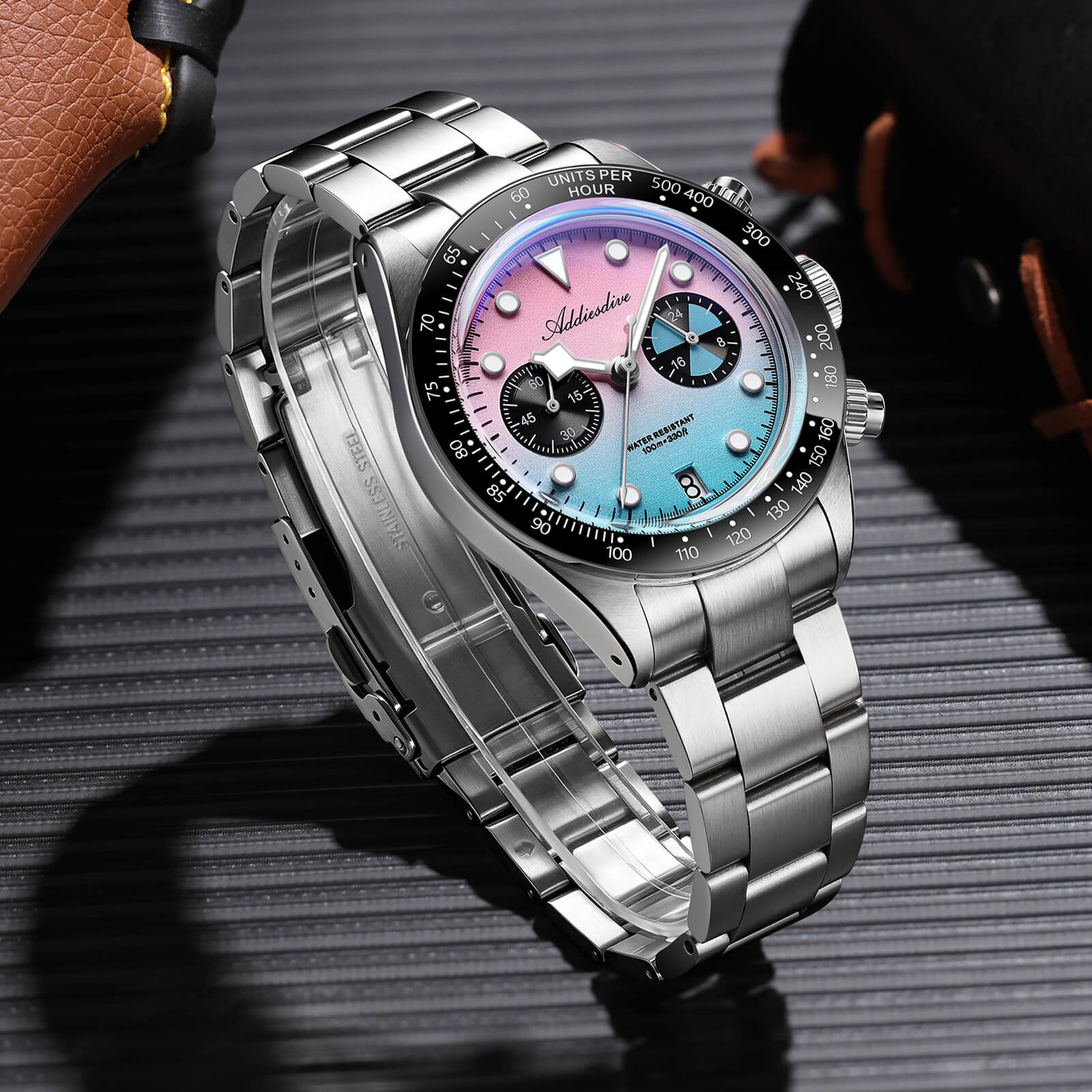 ADDIESDIVE 40mm VK64 Quartz Chronograph Gradient Dial Watch AD2559