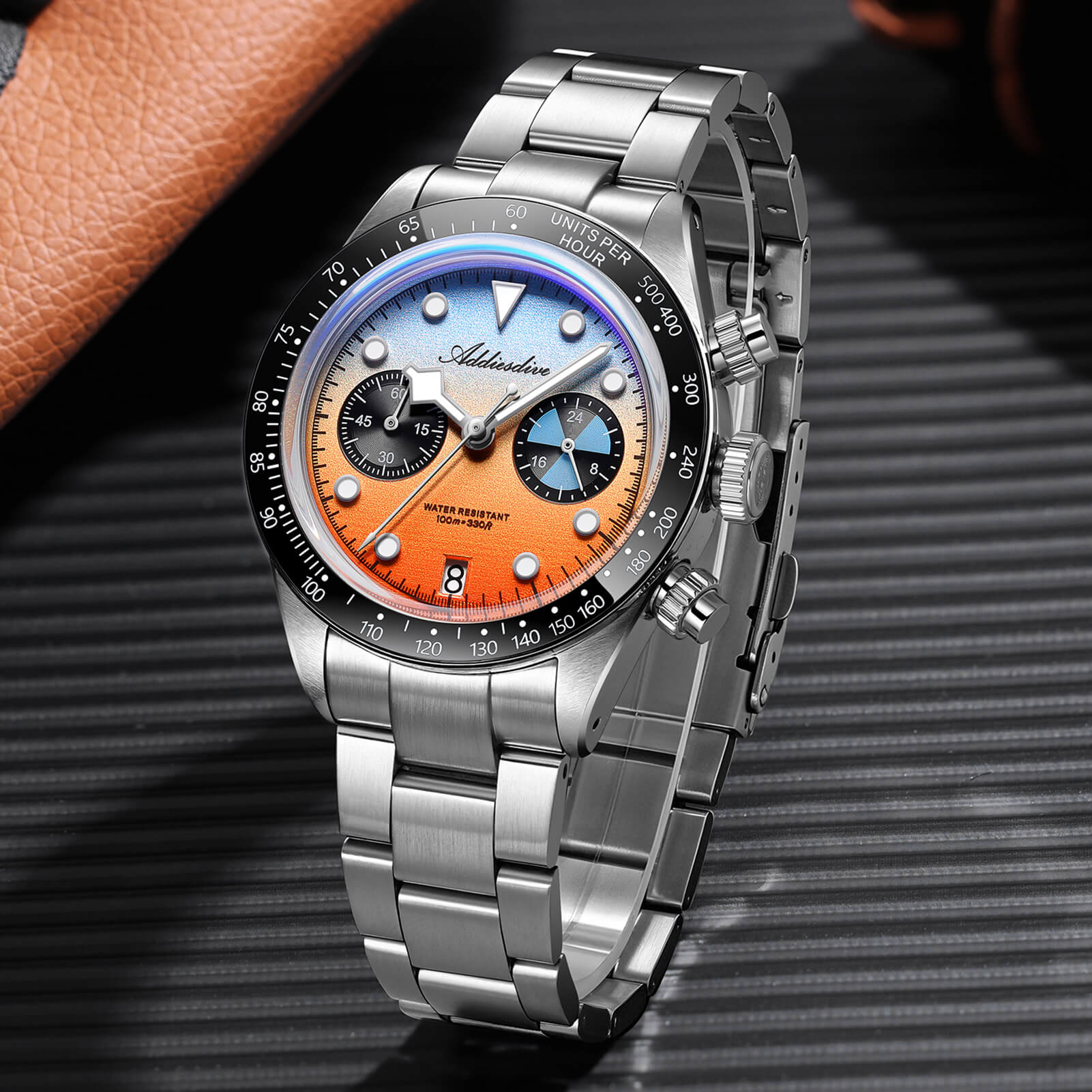 ADDIESDIVE 40mm VK64 Quartz Chronograph Gradient Dial Watch AD2559