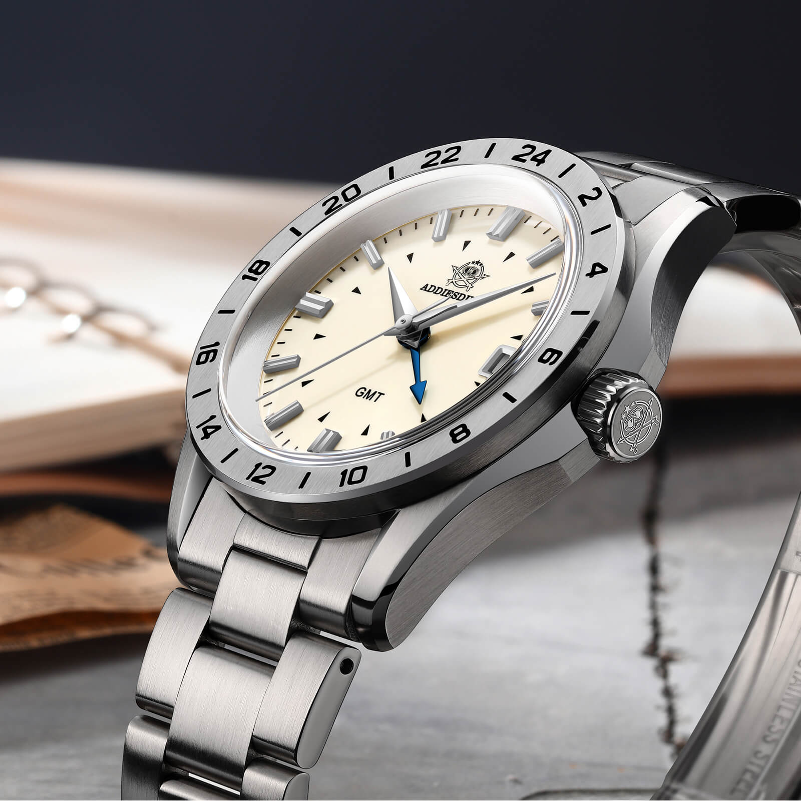 U.S. Warehouse -ADDIESDIVE 38mm GMT Quartz Watch AD2063