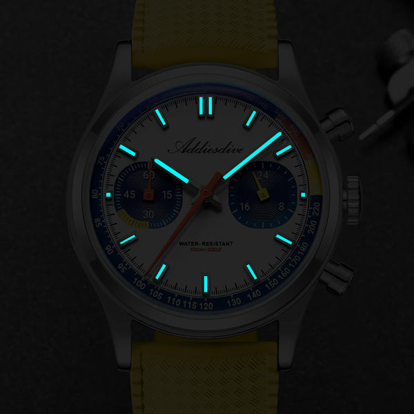 ★New Arrival★ADDIESDIVE 38mm VK64 Racing-Inspired Chronograph Watch AD2529