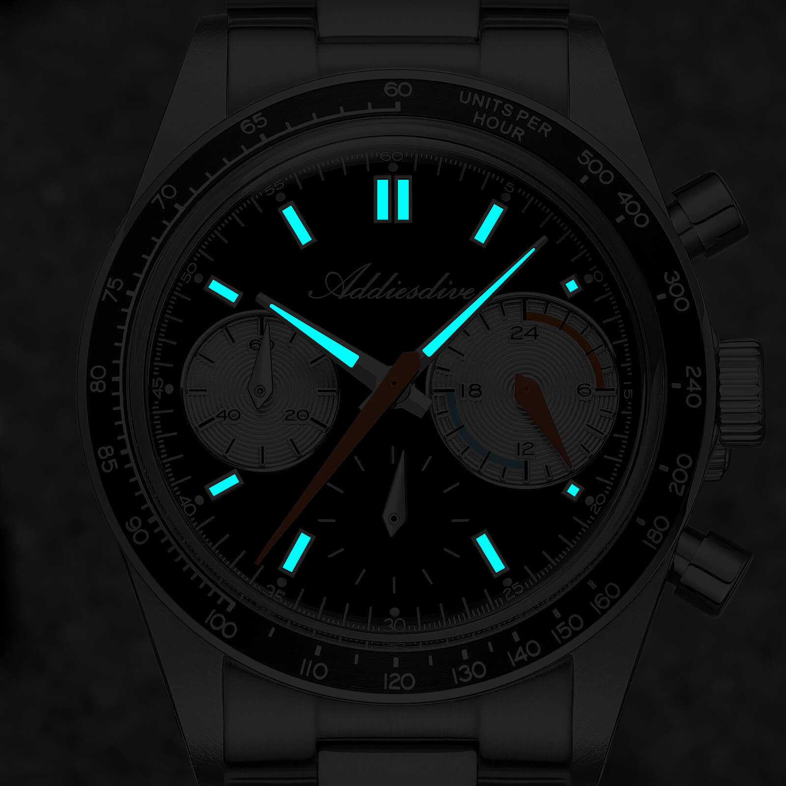 ★Xmas Sale★ADDIESDIVE 37mm VK63 Racing Chronograph Quartz Watch AD2539