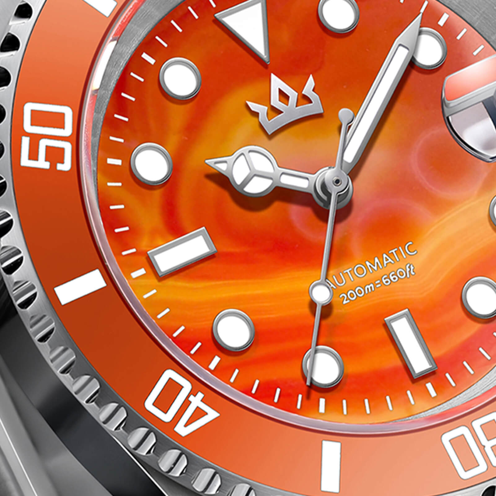 🔥Halloween Sale🔥AddiesKIN 40mm Sardonyx Stone Dial Ceramic Bezel ST2130 Luxury Automatic Dive Watch K012