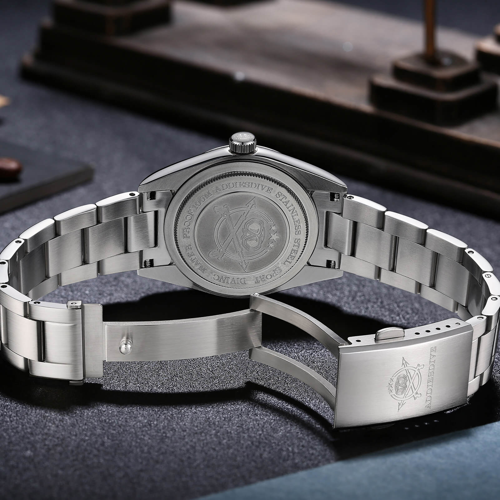 ADDIESDIVE 36mm ST2130 Automatic Explorer Style Sapphire Bubble Crystal Watch AD2556