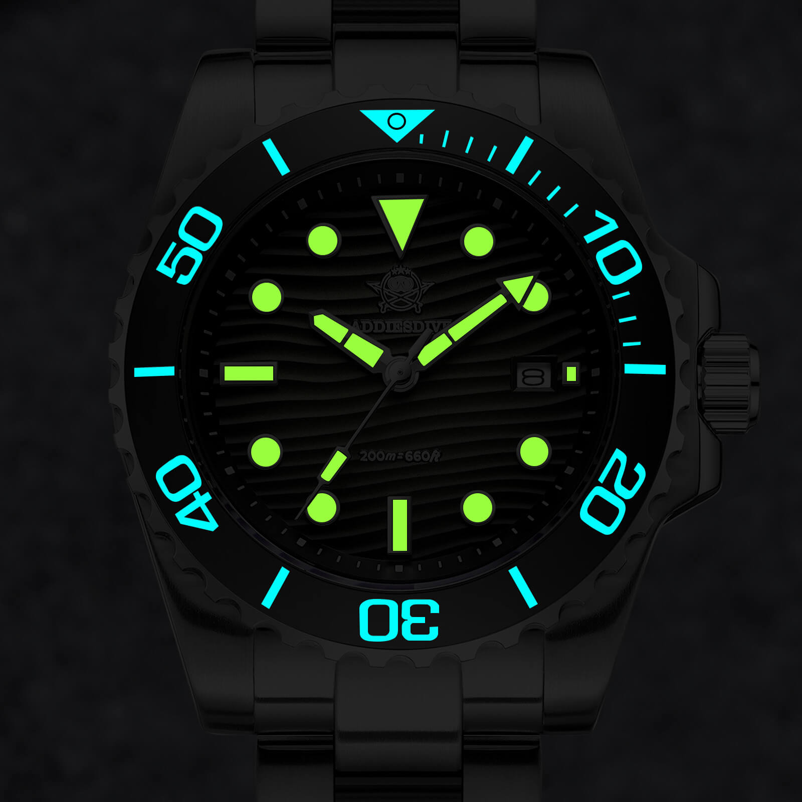 ★Xmas Sale★Addiesdive 41mm Desert Texture Sub Diver Quartz Watch AD2537