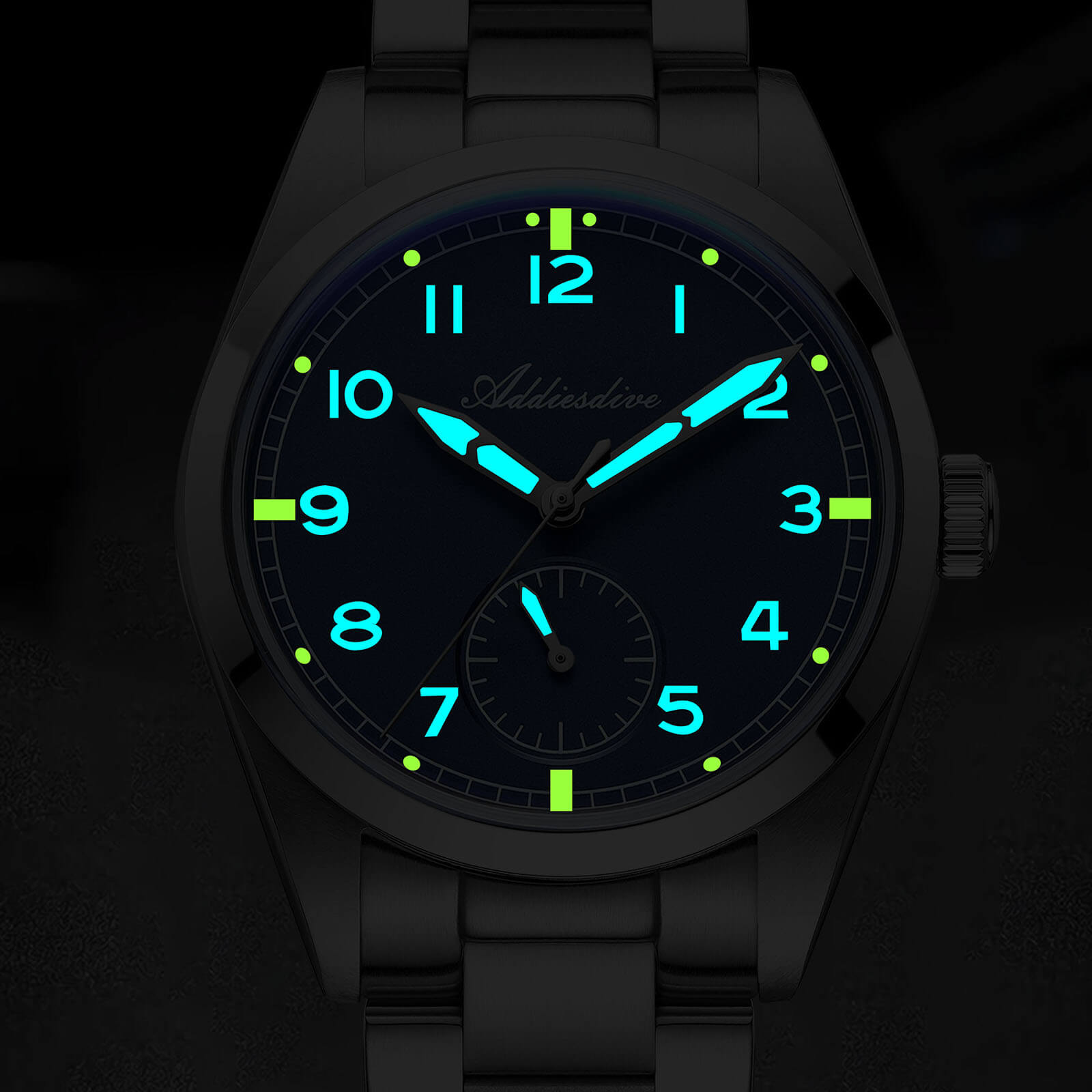 ★India Warehouse★ADDIESDIVE 36mm VH60 Vintage Pilot Watch（AD2099）