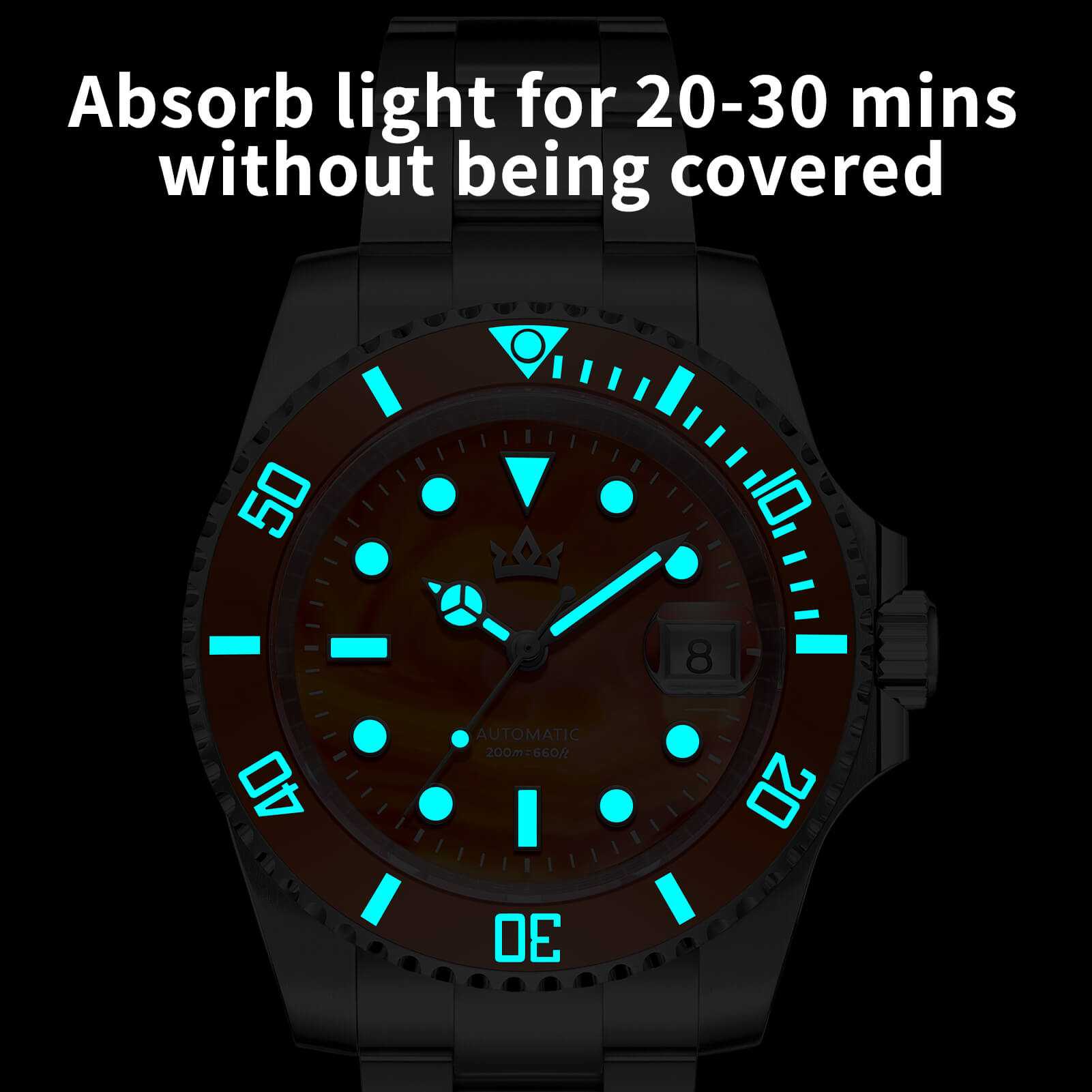 🔥Halloween Sale🔥AddiesKIN 40mm Sardonyx Stone Dial Ceramic Bezel ST2130 Luxury Automatic Dive Watch K012