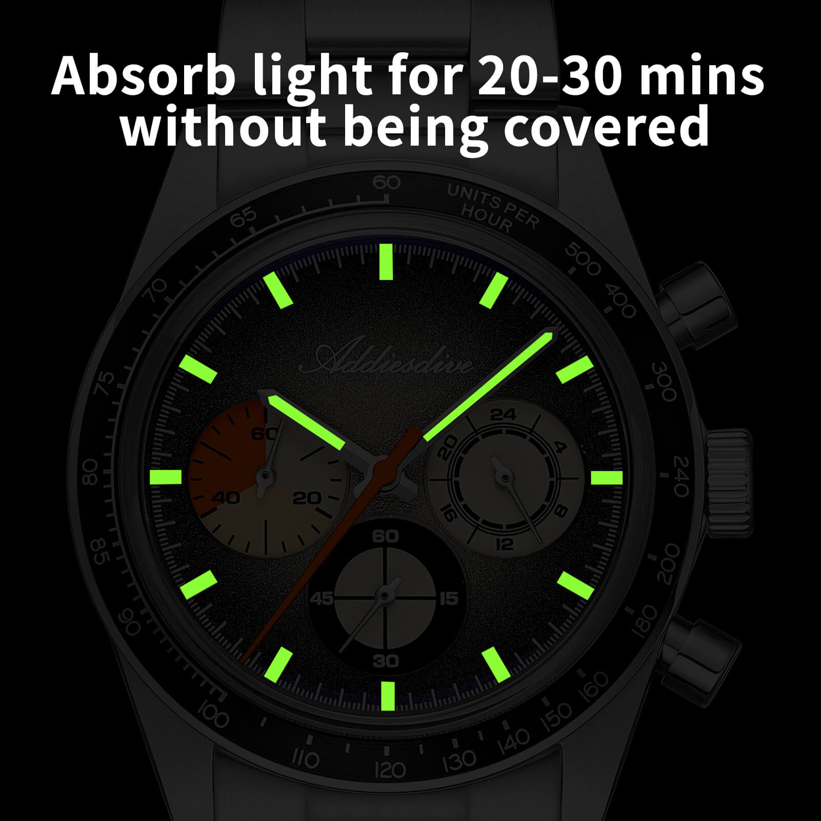 ★India Warehouse★ADDIESDIVE 37mm Luxury Quartz Chronograph Watch AD2551