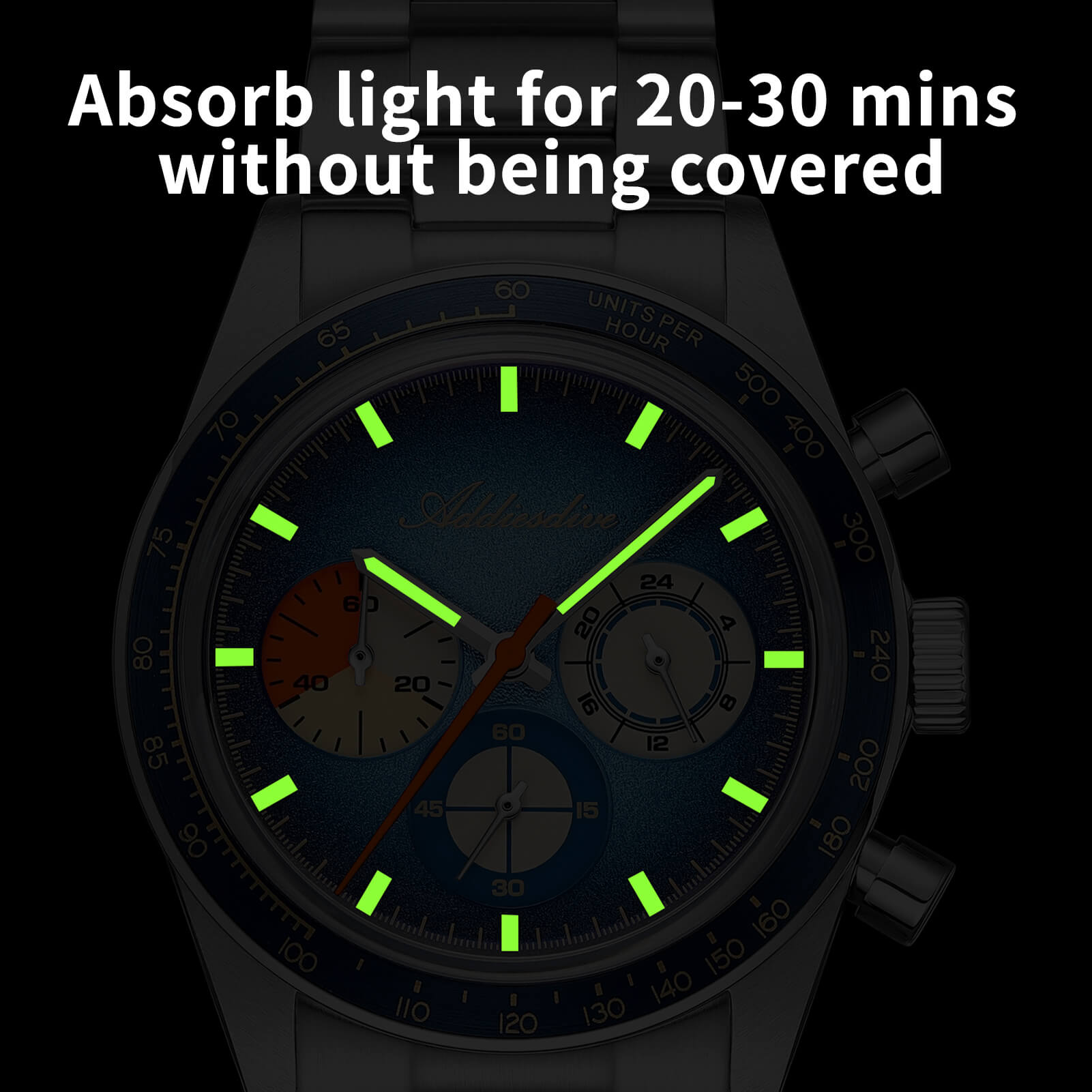 ★India Warehouse★ADDIESDIVE 37mm Luxury Quartz Chronograph Watch AD2551