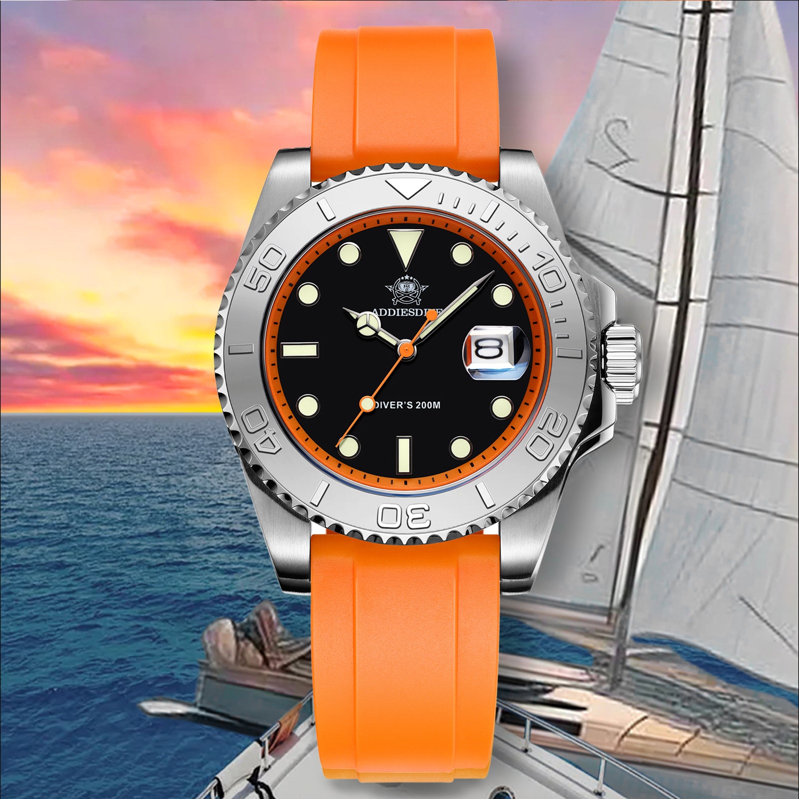 U.S. Warehouse -ADDIESDIVE 41mm Sports Quartz Watch Waterproof 200M (AD2040)