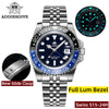 ★SuperDeals★ADDIESDIVE Water Ghost Luxury Dive Watch GMT Quartz Watch AD2050-with Calendar