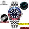 ★SuperDeals★ADDIESDIVE Water Ghost Luxury Dive Watch GMT Quartz Watch AD2050-with Calendar