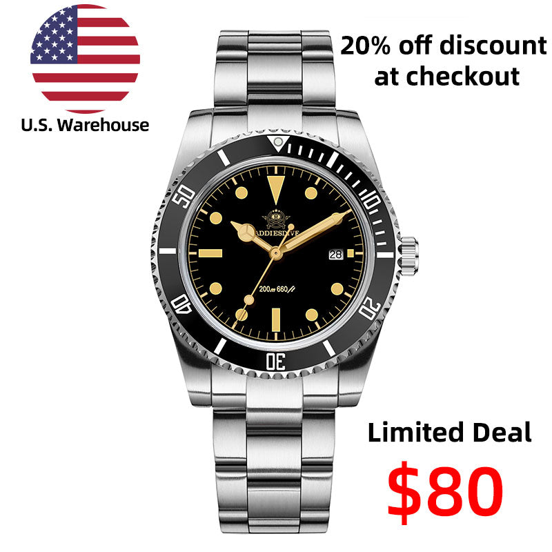U.S. Warehouse -ADDIESDIVE 39mm Quartz Watch with Bi-directional Rotating Bezel AD2072