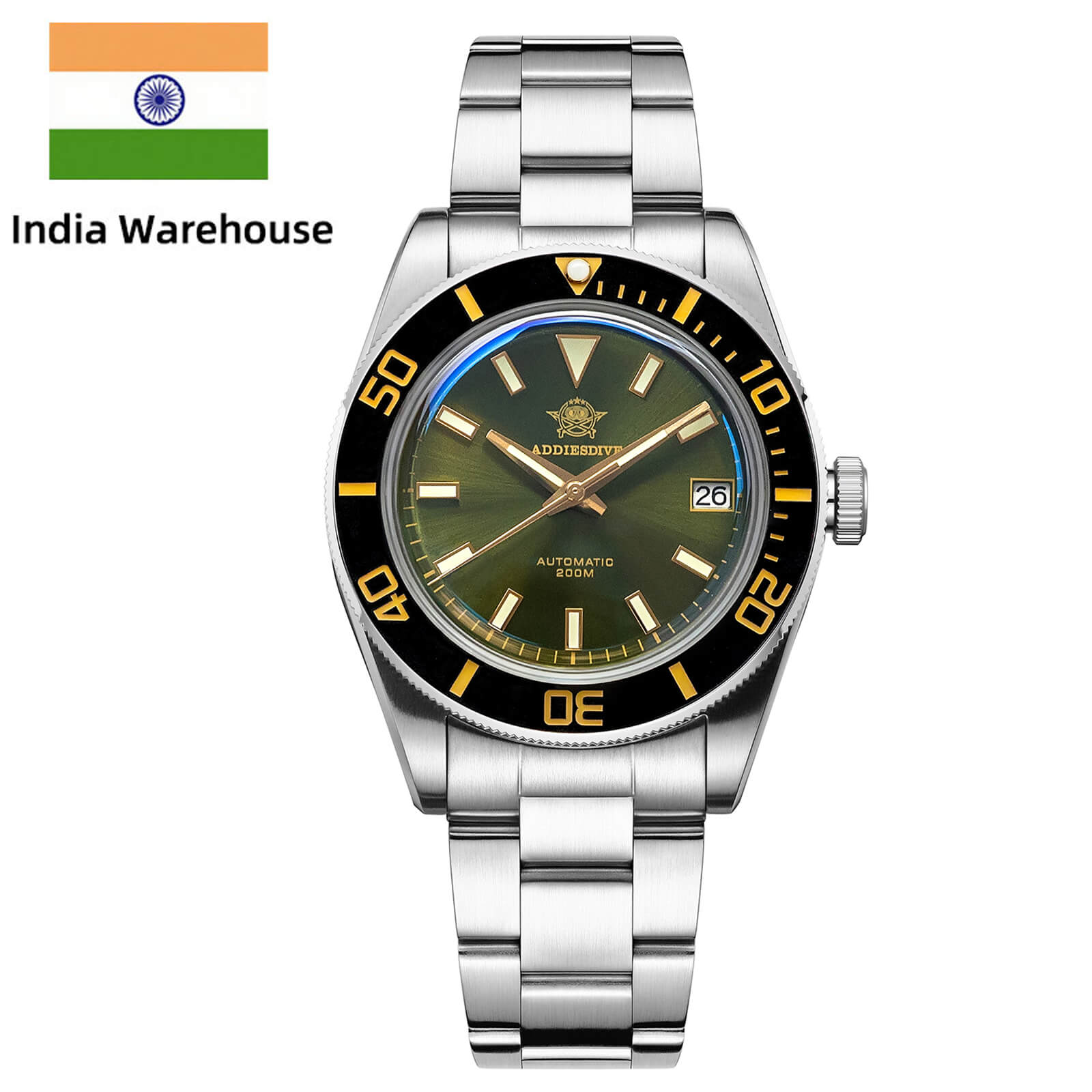 ★India Warehouse★Addiesdive Retro Sub 39mm NH35 Men Watch AD2084
