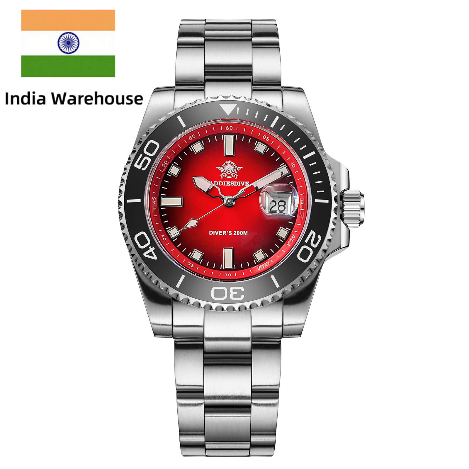 ★India Warehouse★ADDIESDIVE 41mm Quartz Dive Watch AD2089