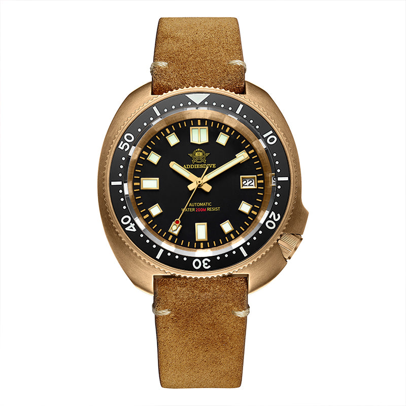 ADDIESDIVE® Bronze Captain Willard(AD2104) - Luminous ceramic bezel / leather strap / stainless steel buckle