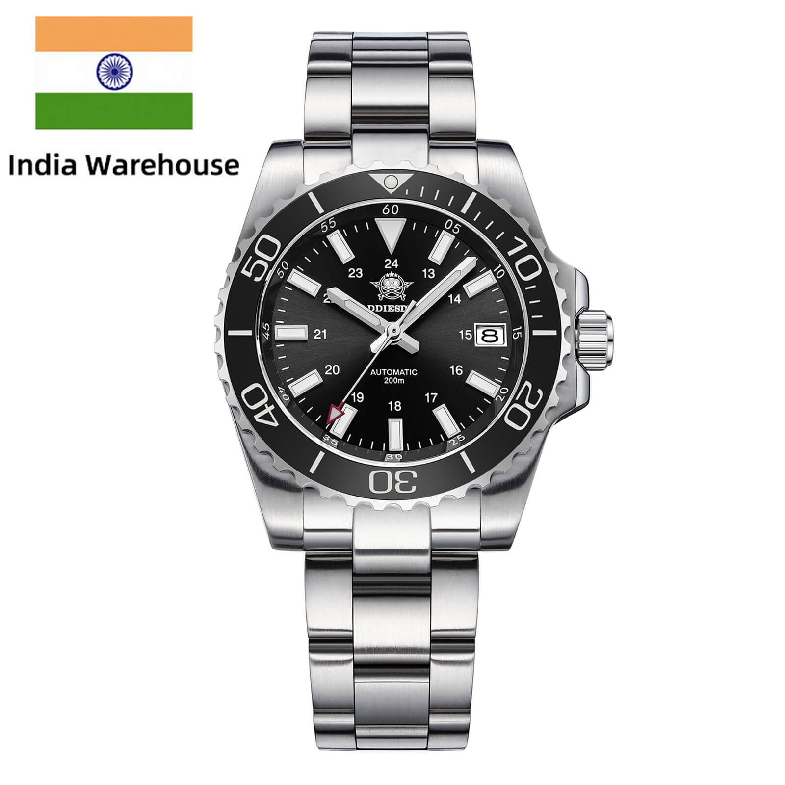 ★India Warehouse★ADDIESDIVE Retro Baton Hand Sub 8215 Dive Watch AD2504
