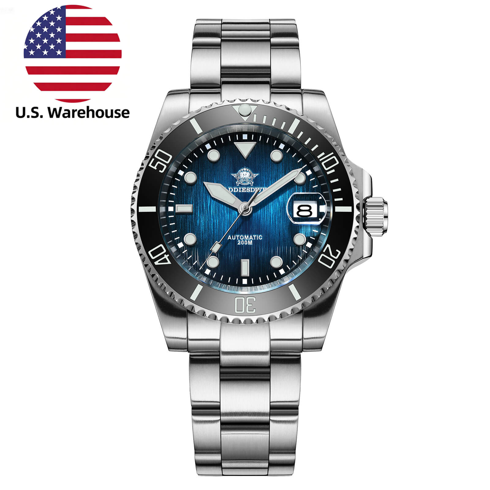 U.S. Warehouse -ADDIESDIVE Stainless Steel Sub Dive Watch AD2536