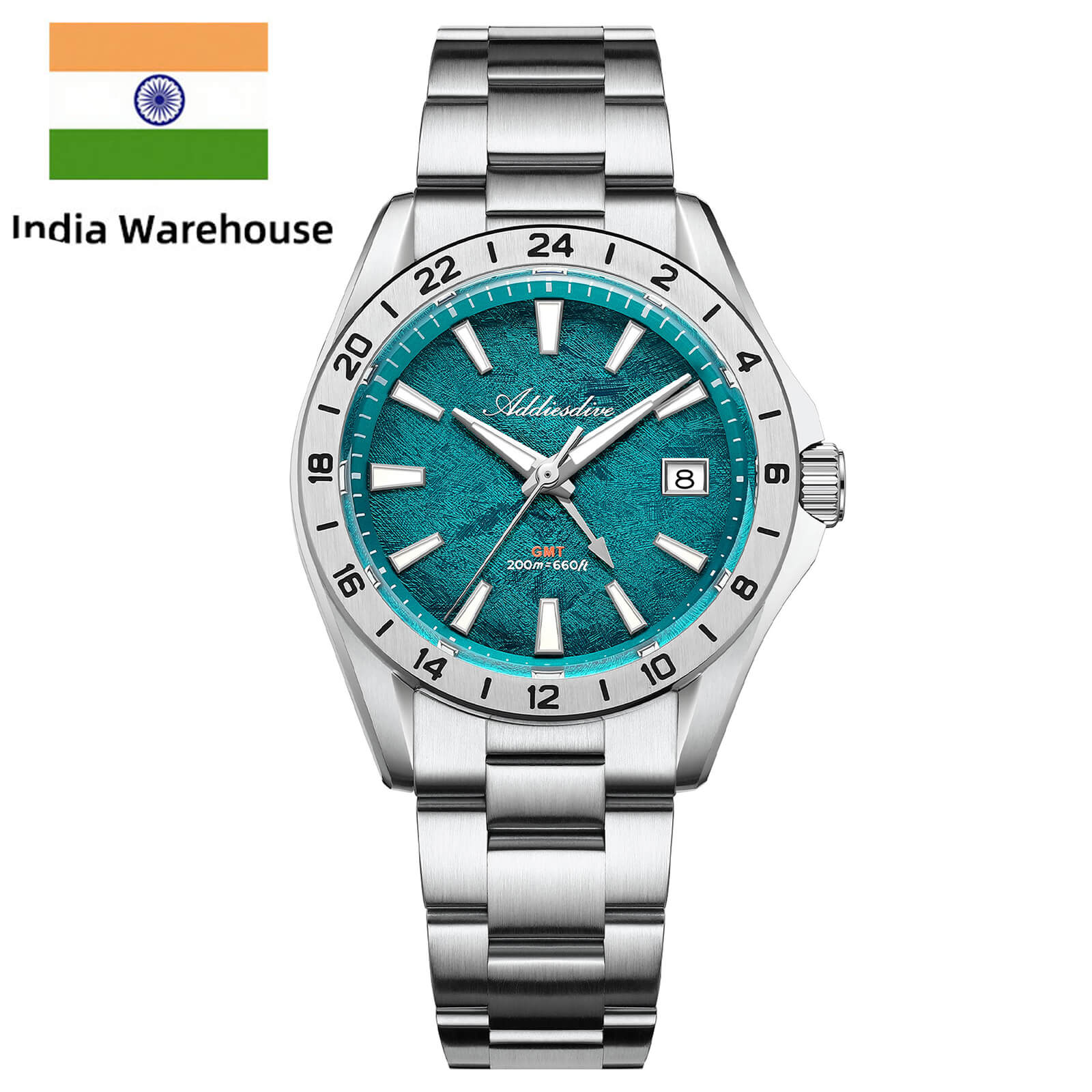 ★India Warehouse★ADDIESDIVE 38mm GMT Quartz Watch RONDA515 Movement（AD2548）