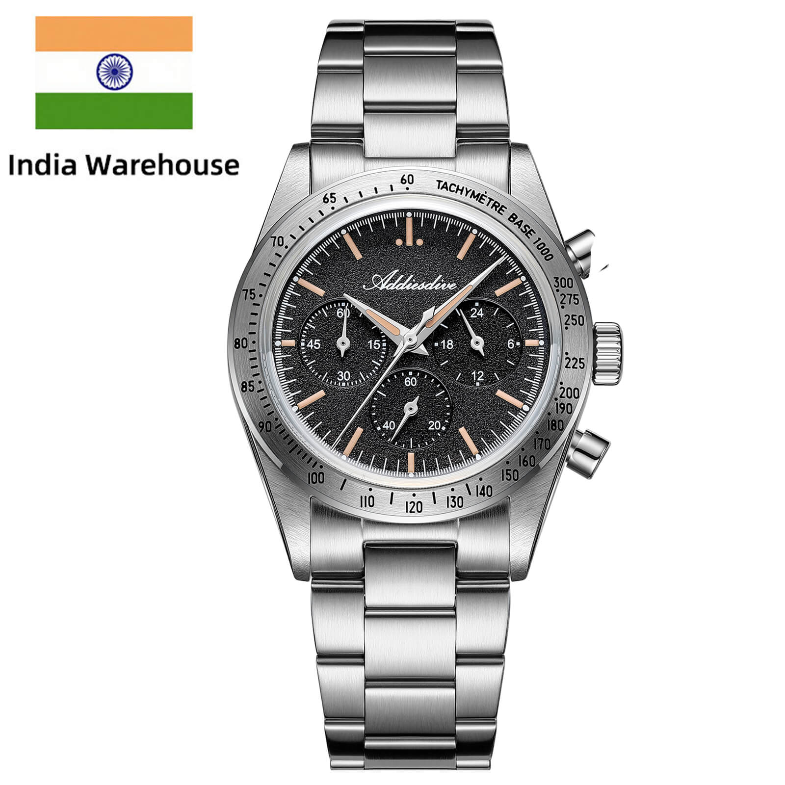 ★India Warehouse★ADDIESDIVE 37mm 0s20 Chronograph Watch AD2552