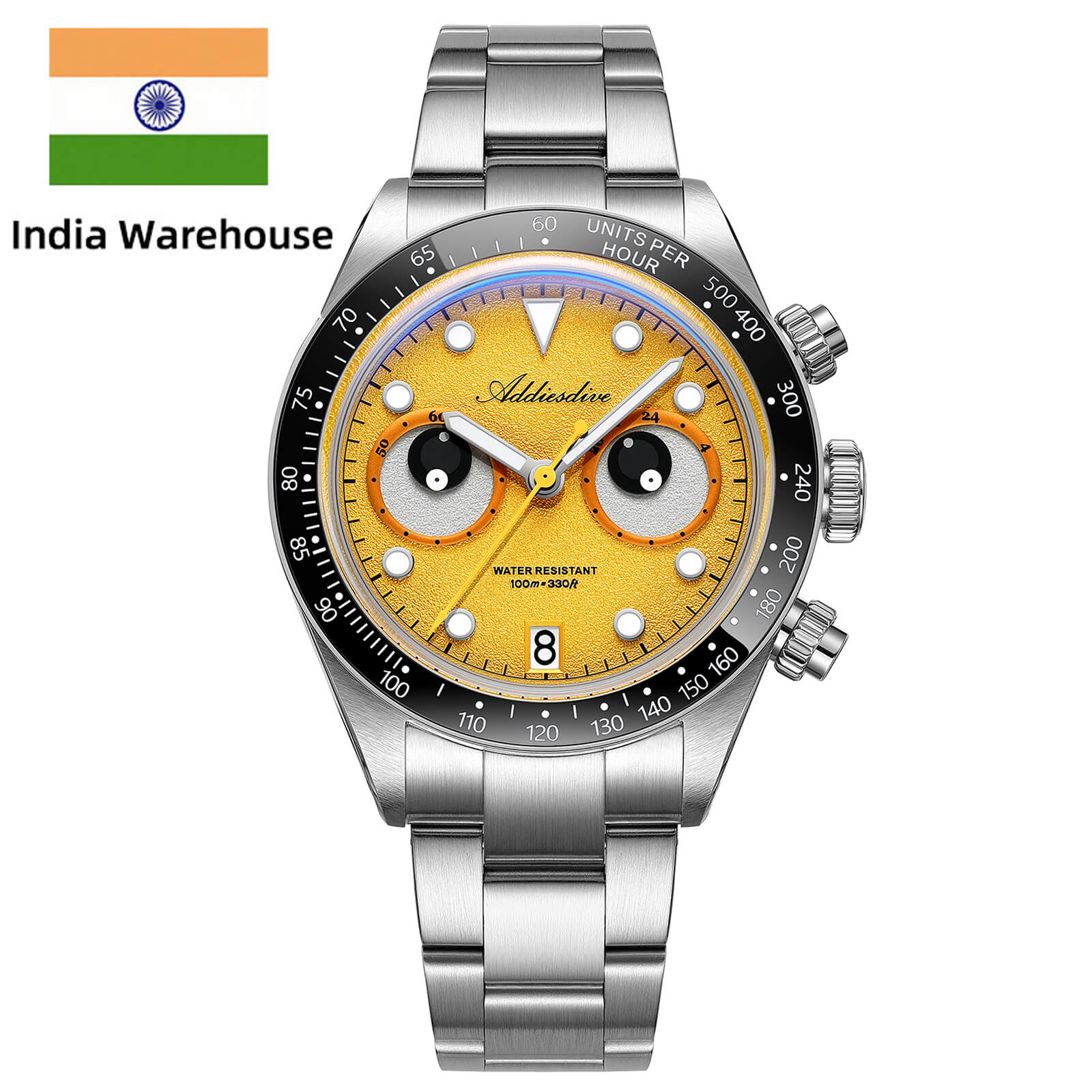 ★India Warehouse★ADDIESDIVE 40mm VK64 Quartz Chronograph Watch AD2557