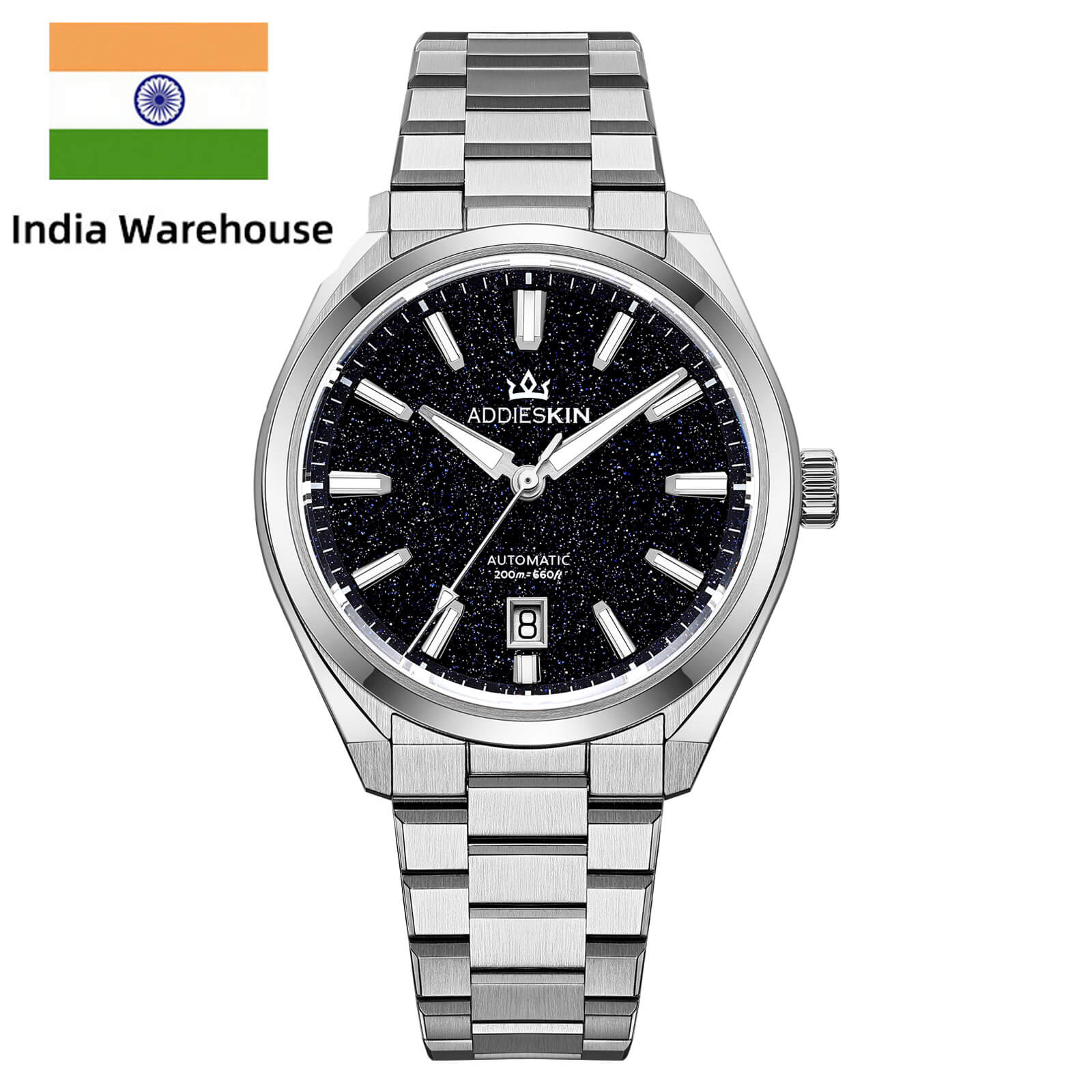 ★India Warehouse★AddiesKIN 40mm Natural Stone Dial Miyota 9015 Luxury Automatic Watch K010