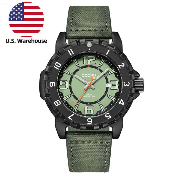 U.S. Warehouse -ADDIES Sporty Quartz Watch MY-057 , 50m Waterproof