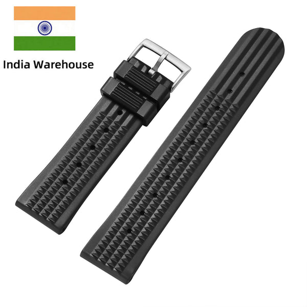 ★India Warehouse★ADDIESDIVE Silicone Waffle Strap Black 20mm