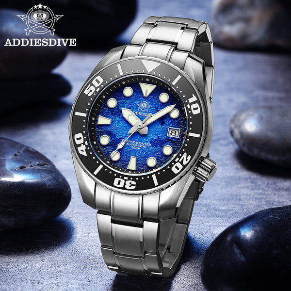 addiesdive watch blue dial