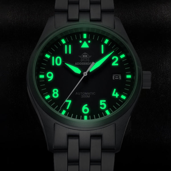 ADDIESDIVE Heren analoog automatisch horloge met roestvrij stalen armband diver 200 m NH35A beweging ADDIESDIVE Heren analoog automatisch horloge met roestvrij stalen armband diver 200 m NH35A beweging
