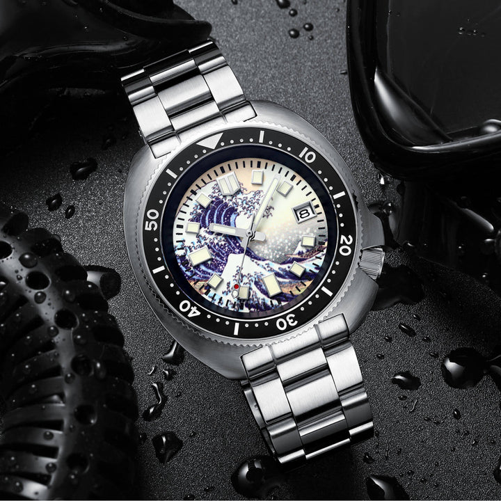 ADDIESIVE Diving Watch Synthetic Sapphire Crystal Luminous Dial 200M H
